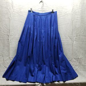 Vintage Royal Blue Pleated Wool Skirt Size 10